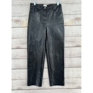 Wilfred Aritzia Faux leather Pants Womens 6 Black 5 Pocket PU Soft